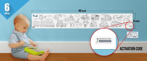 Vehicles Reusable Wall Colouring Roll (6 inch)-Immersive AR Experience