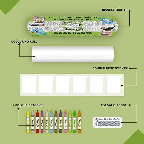 Good Habits Reusable Wall Colouring Roll (6 inch)-Augmented Learning