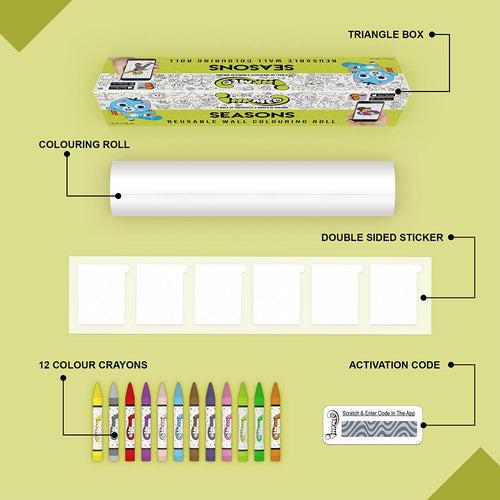 Seasons Reusable Wall Colouring Roll (6 inch)-AR-Infused Education