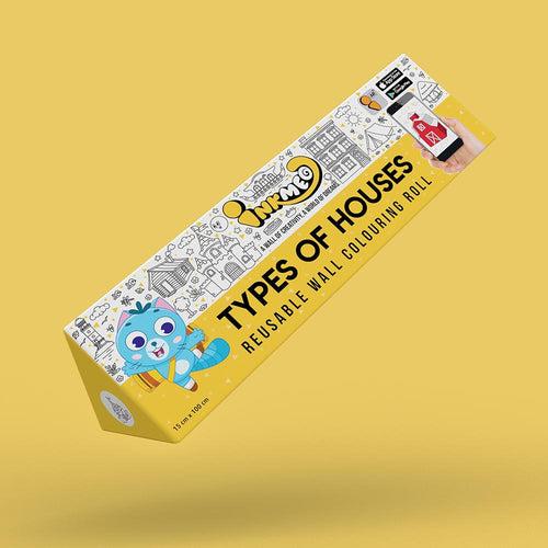Types of Houses Reusable Wall Colouring Roll (6 inch)-AR Enhanced Learning