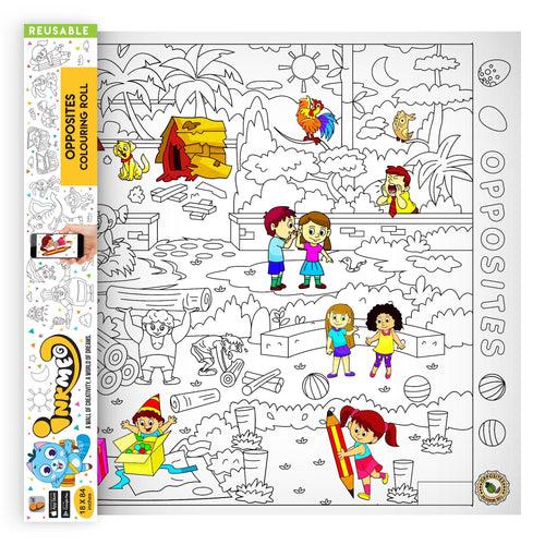 Opposites Reusable Colouring Roll (18 inch) - AR Enhanced Education