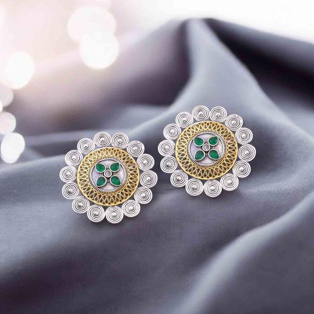 Antique Saachi Oxidised Studs