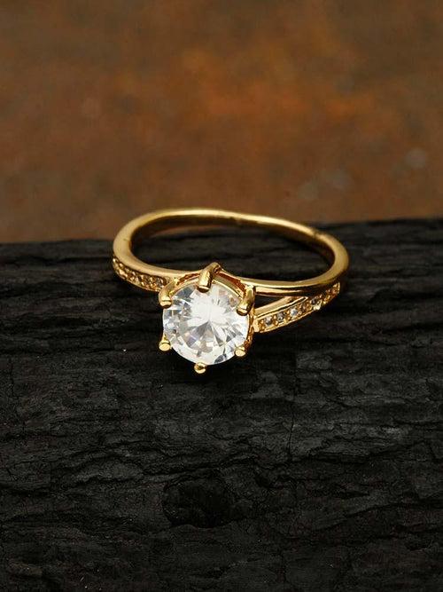 Golden Eshika Zirconia Ring