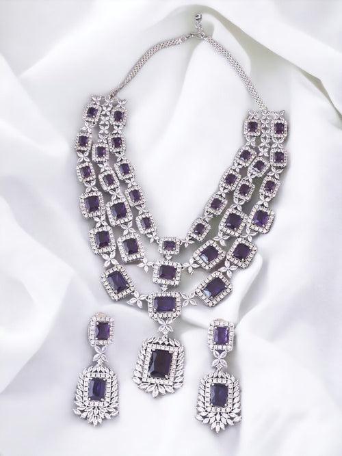 Purple Brittany Zirconia Jewellery Set