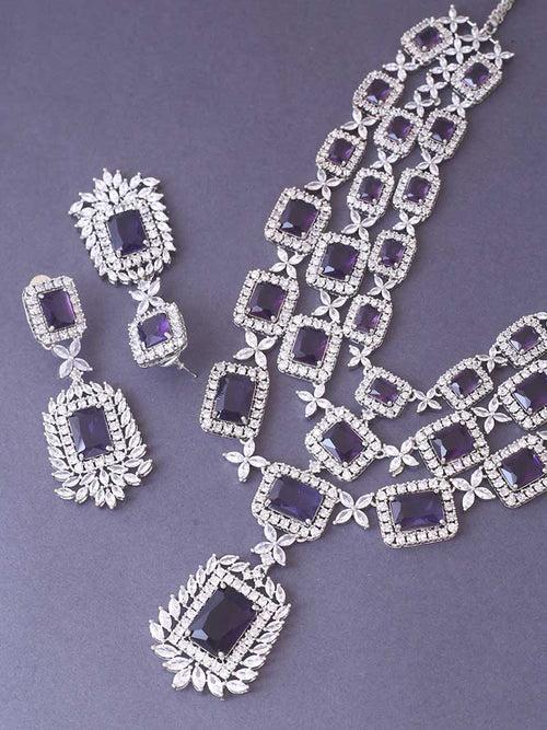 Purple Brittany Zirconia Jewellery Set