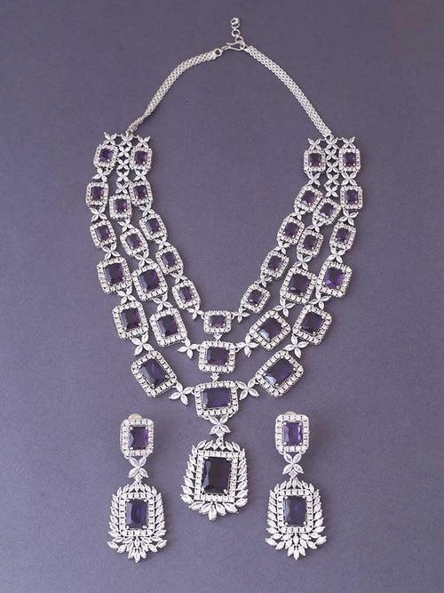 Purple Brittany Zirconia Jewellery Set