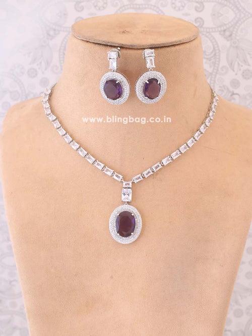 Purple Wren Zirconia Jewellery Set