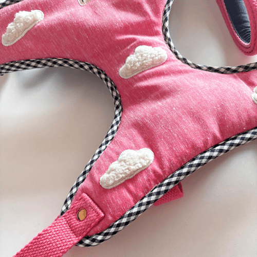 PoochMate Coral Cloud Dog Harness & Lead Set