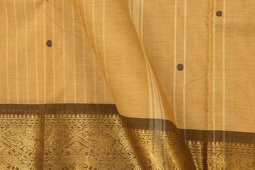 Beige And Brown Kanchi Cotton Saree With Butta For Office Wear PV NYC KC 1075