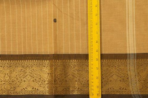 Beige And Brown Kanchi Cotton Saree With Butta For Office Wear PV NYC KC 1075