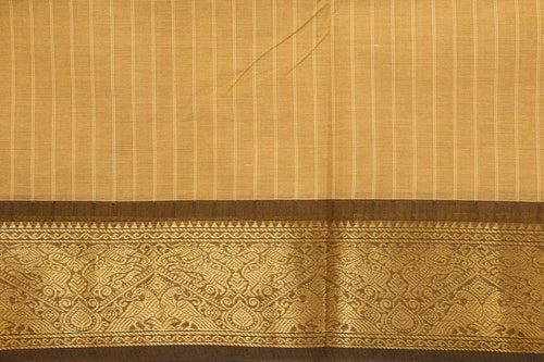 Beige And Brown Kanchi Cotton Saree With Butta For Office Wear PV NYC KC 1075