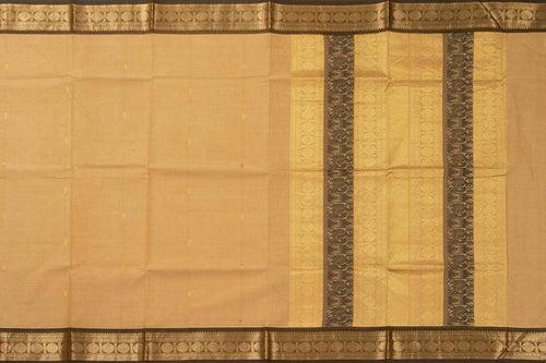 Beige And Brown Kanchi Cotton Saree With Silk Thread Border For Office Wear PV NYC KC 1056