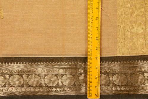 Beige And Brown Kanchi Cotton Saree With Silk Thread Border For Office Wear PV NYC KC 1056