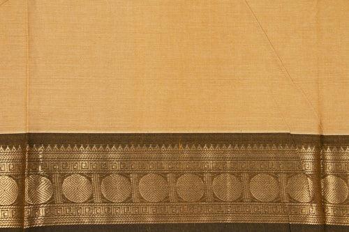 Beige And Brown Kanchi Cotton Saree With Silk Thread Border For Office Wear PV NYC KC 1056