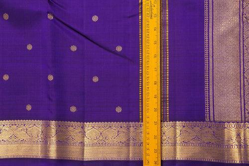 Blue Kanchipuram Silk Saree With Kamalam Motifs And Small Border Handwoven Pure Silk For Wedding Wear PV NYC 1085