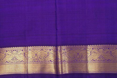 Blue Kanchipuram Silk Saree With Kamalam Motifs And Small Border Handwoven Pure Silk For Wedding Wear PV NYC 1085