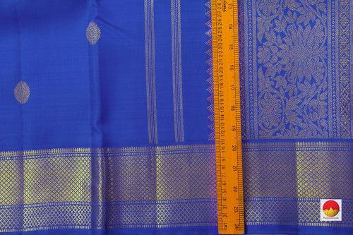 Blue Kanchipuram Silk Saree With Medium Border Handwoven Pure Silk For Wedding Wear PV NYC 1049