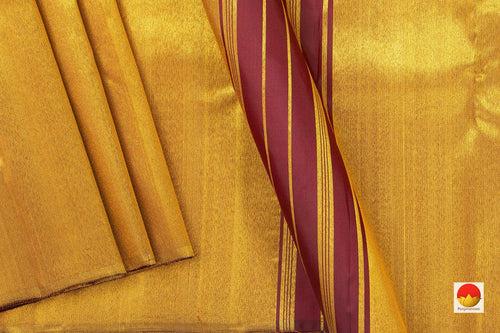 Brown And Maroon Kanchipuram Silk Saree With Rising Border Handwoven Pure Silk For Wedding Wear PV NYC 1000