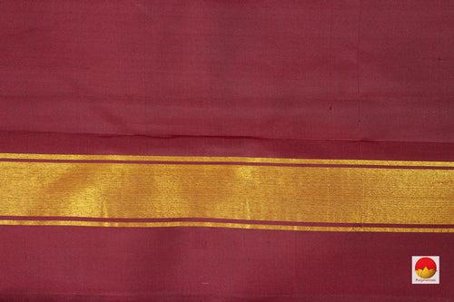 Brown And Maroon Kanchipuram Silk Saree With Rising Border Handwoven Pure Silk For Wedding Wear PV NYC 1000