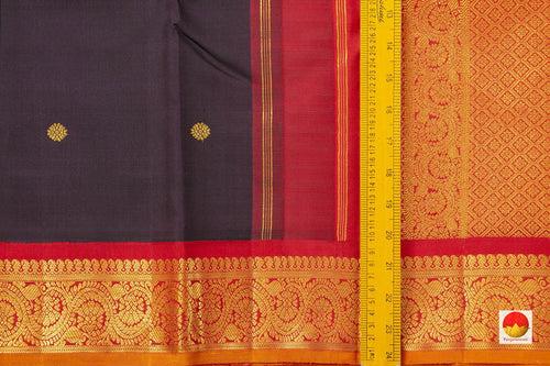 Brown And Red Kanchipuram Silk Saree With Small Border Handwoven Pure Silk For Wedding Wear PV NYC 1040