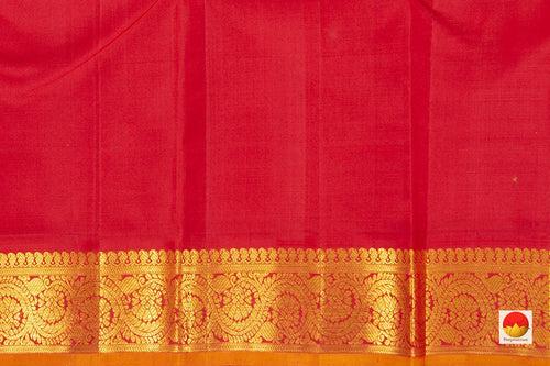 Brown And Red Kanchipuram Silk Saree With Small Border Handwoven Pure Silk For Wedding Wear PV NYC 1040