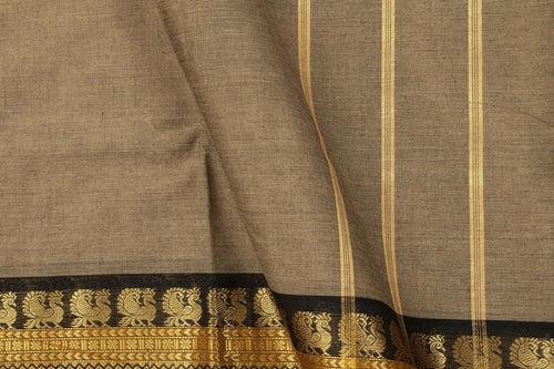 Fawn And Black Kanchi Cotton Saree For Office Wear PV NYC KC 1079
