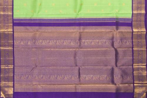 Green And Blue Kanchipuram Silk Saree With Medium Border Handwoven Pure Silk For Wedding Wear PV NYC 1067