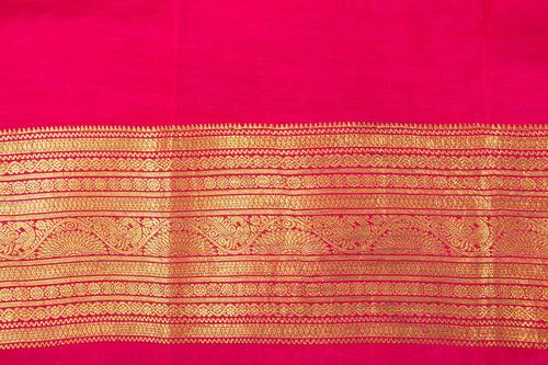 Green And Pink Handpainted Kalamkari Kanchipuram Silk Saree Village Theme Pure Zari PV VSR KK 101