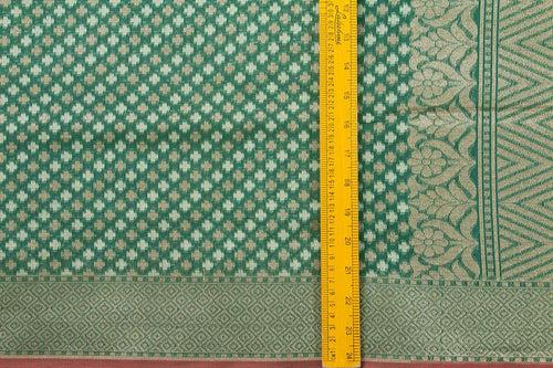 Green Banarasi Silk Cotton Saree With Antique Zari For Party Wear PSC NYC 1103