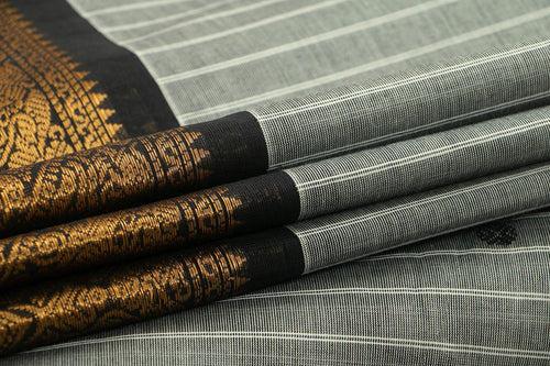 Grey And Black Kanchi Cotton Saree For Office Wear PV NYC KC 1077