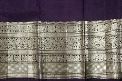 Grey Kanchipuram Silk Saree With Morning Evening Border Handwoven Pure Silk For Festive Wear PV NYC  996