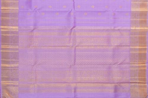 Lavender Kanchipuram Silk Saree With Medium Border Handwoven Pure Silk For Wedding Wear PV NYC 1092