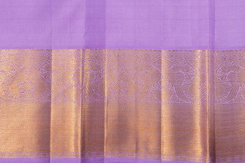 Lavender Kanchipuram Silk Saree With Medium Border Handwoven Pure Silk For Wedding Wear PV NYC 1092