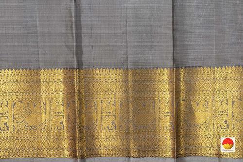 Magenta And Grey Kanchipuram Silk Saree With Medium Border Handwoven Pure Silk For Wedding Wear PV NYC 1038