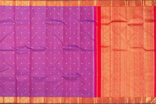 Magenta And Red Kanchipuram Silk Saree With Small Border Handwoven Pure Silk For Wedding Wear PV NYC 1097