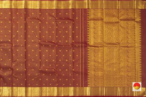 Maroon Kanchipuram Silk Saree With Medium Border Handwoven Pure Silk For Wedding Wear PV NYC 991
