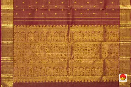 Maroon Kanchipuram Silk Saree With Medium Border Handwoven Pure Silk For Wedding Wear PV NYC 991