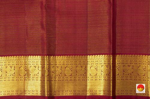 Maroon Kanchipuram Silk Saree With Medium Border Handwoven Pure Silk For Wedding Wear PV NYC 991