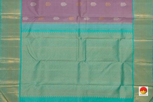 Mauve And Sea Green Kanchipuram Silk Saree With Medium Border Handwoven Pure Silk For Wedding Wear PV NYC 1045