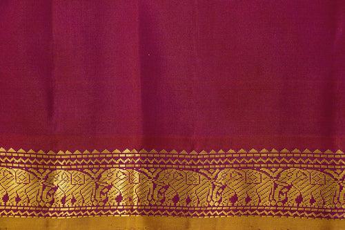 Mayilkazhuthu Green And Maroon Kanchipuram Silk Saree With Short Border Handwoven Pure Silk For Festive Wear PV J 353