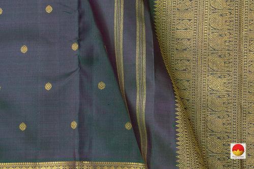 Mayilkazhuthu Green Kanchipuram Silk Saree With Medium Border Handwoven Pure Silk For Wedding Wear PV NYC 1094