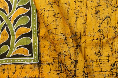 Mustard Lightweight Batik Silk Saree Handwoven Pure Silk For Office Wear PB 319