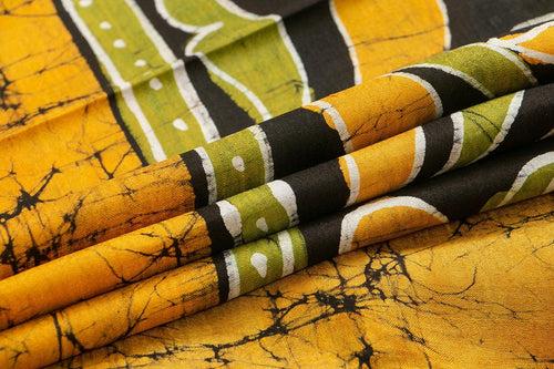 Mustard Lightweight Batik Silk Saree Handwoven Pure Silk For Office Wear PB 319