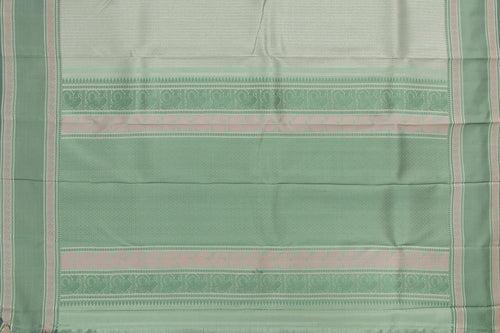 Pastel Green Kanchipuram Silk Saree With Small Border Handwoven Pure Silk For Wedding Wear PV NYC 1071