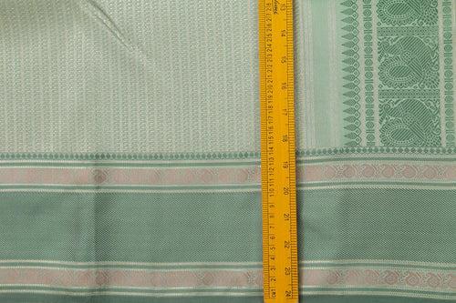 Pastel Green Kanchipuram Silk Saree With Small Border Handwoven Pure Silk For Wedding Wear PV NYC 1071
