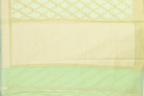 Pastel Green Light Weight Banarasi Silk Cotton Saree For Party Wear PSC NYC 1106