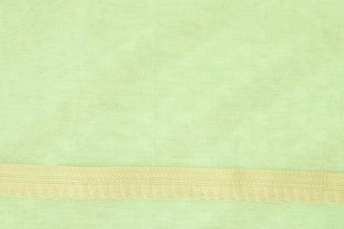 Pastel Green Light Weight Banarasi Silk Cotton Saree For Party Wear PSC NYC 1106