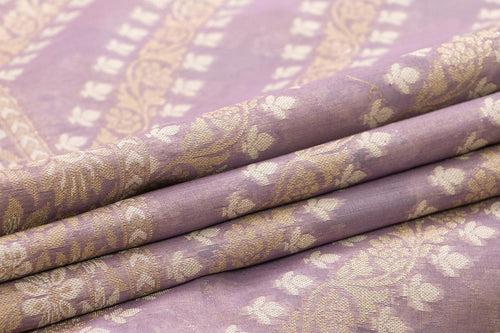 Pastel Lavender Banarasi Silk Cotton Saree For Party Wear PSC NYC 1117