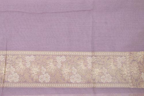 Pastel Lavender Banarasi Silk Cotton Saree For Party Wear PSC NYC 1117