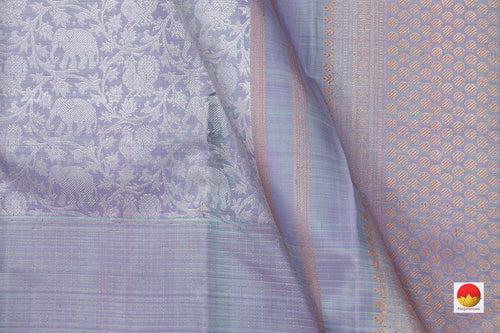 Pastel Lavender Kanchipuram Vanasingaram Silk Saree With Long Border Handwoven Pure Silk For Wedding Wear PV NYC 1029